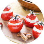 Halbkandierte Tomaten mit Schaffrischkäse